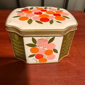 Vintage Floral Tin Box English Toffees 6oz